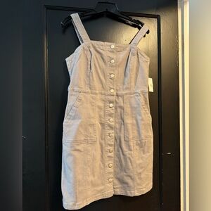 Dry Goods Button-Front Dress in Light Gray